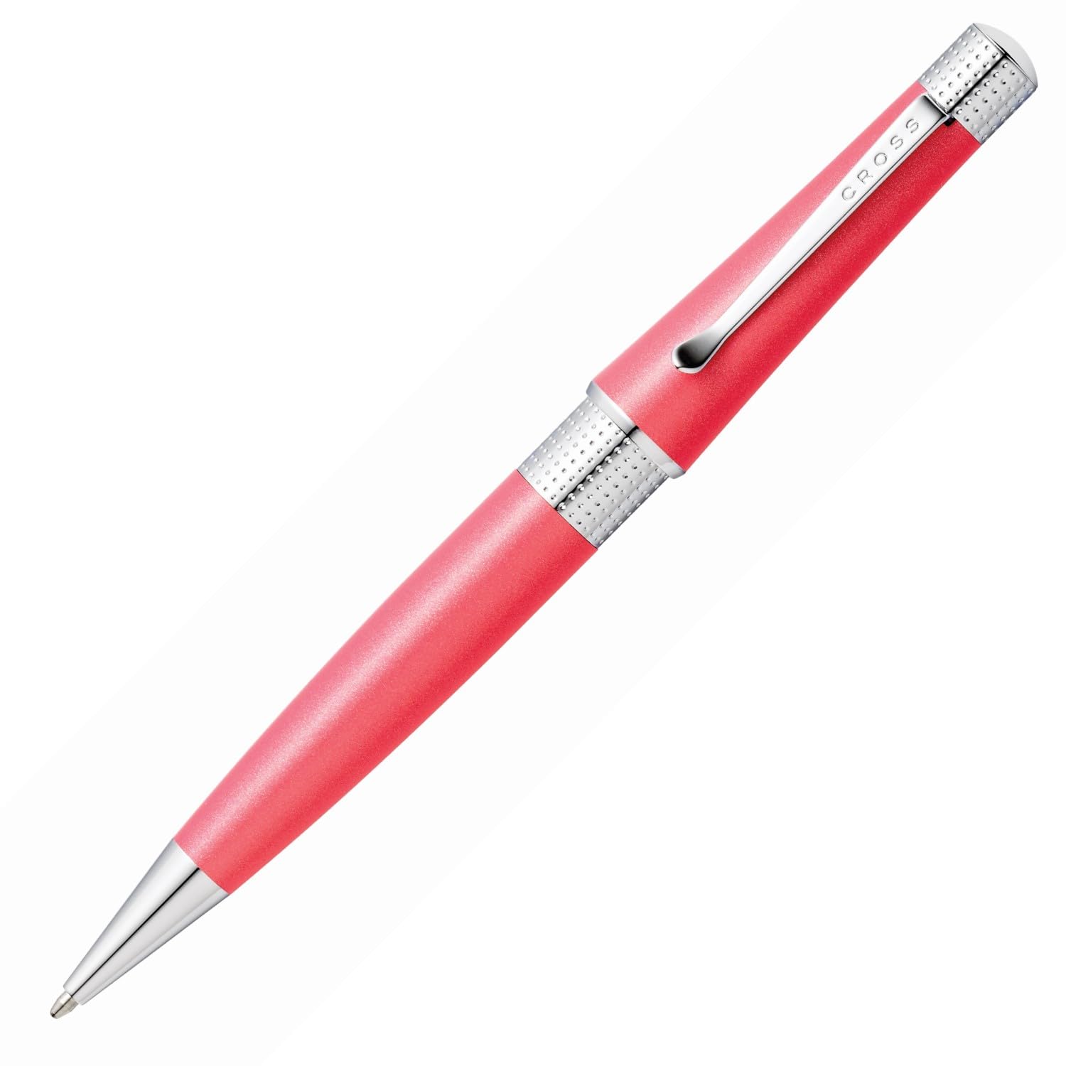 Cross Beverly Coral Pearlescent Lacquer Ballpoint Pen with Polished Chrome Appointments
