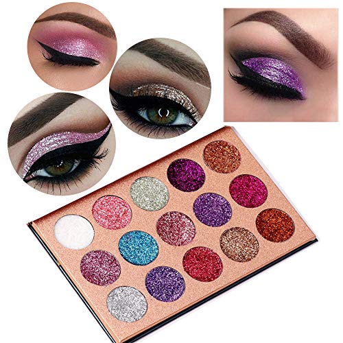 Beauty Glazed Pigmented 15 Colors Pressed Glitter Eyeshadow Palette