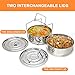 Secite Stackable Insert Pans Compatible with Instant Pot Accessories 6/8 qt, Stainless Steel Food Steamer for Pressure Cooker,Baking, Reheating-Two Interchangeable Lids Included