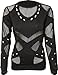 Spiral - Womens - GOTHIC ROCK - Mesh Holes Grunge Top Black