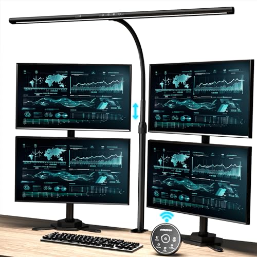 EYOCEAN LED Desk Lamp, Eye Care Screen Lamp, Adjustable Dimming and Color Temperatures, with Telescopic Rod and Memory Function