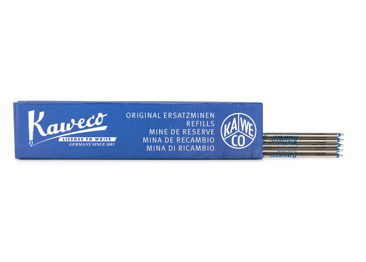 Kaweco D1 Ballpoint Pen Refills 1.2 mm Blue Pack of 5 | 5 Pieces 1.2 Refill Blue for Kaweco Ball Pen for Kaweco Sport und Liliput Series | 1.2 mm (Broad) in Colour Blue