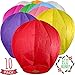 SKY HIGH Colorful Chinese Lanterns - Biodegradable Paper Lanterns Multicolor Assortment for Birthdays, Parties, New Years, Memorial Ceremonies, and More – 10 Pack