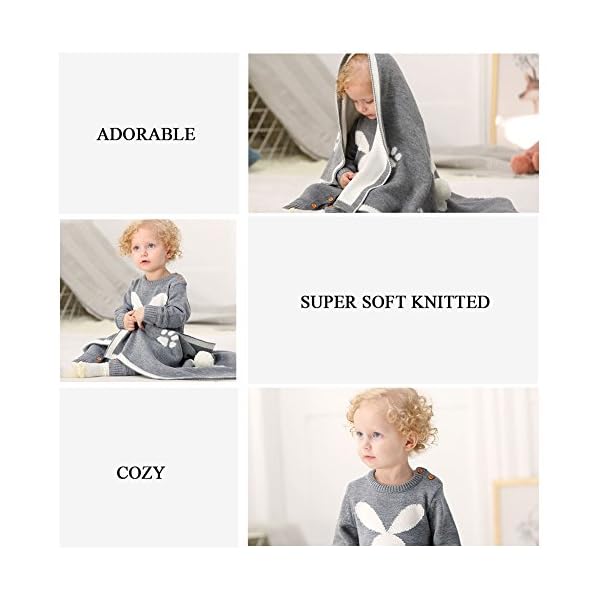 mimixiong Baby Sweater Toddler Jumpsuits Kid's Knitted Bunny Romper for Easter Christmas - Image 6