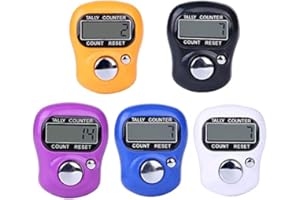 PULABO Mini Digital Finger Counter Clicker Counter Electronic Hand Tally Counting Ring 5 pcs Random Color Creative