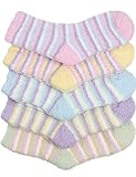 HASLRA Stripe Premium Soft Warm Microfiber Fuzzy Socks 5 Pairs (MIX)