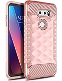 LG V30 Case, LG V35 ThinQ Case, LG V30 Plus Case OTOONE [Geometric Serise] Slim Dual Layer Heavy Duty Scratch Resistant Defender Protective Silicone Armor Case Cover for LG V30+ 2017 (Rose Gold)