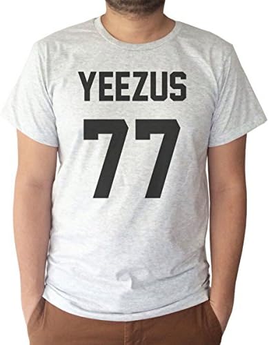 SUPERGLAMTEES Yeezus 77 Kanye West Rapper Hiphop Tee T-Shirt - grey - Large