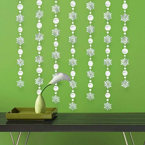 luck sea Snowflake Hanging Decorations Garland Ornaments - Christmas Xmas Winter Wonderland Holiday Birthday Frozen Party Decor Supplies