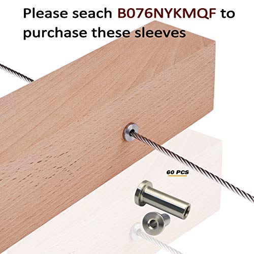 Stainless Steel Right&Left Handed Thread Swage Lag Screws for Wood Post of 1/8 inch Cable Railing Kit,Decking Railing Hardware,DIY Baluster Kit(10 Pairs) - Thumbnail 5