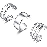 SLUYNZ Solid 925 Sterling Silver Ear Cuff Earrings for Women No Piercing Cartilage Earrings Tri Earrings, Helix Cuff Earrings for Men