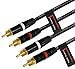 WORLDS BEST CABLES 1.5 Foot RCA Cable Pair - Made with Canare L-4E6S, Star Quad, Audio Interconnect Cable and Neutrik-Rean NYS Gold RCA Connectors – Directional Design - Custom Made