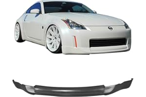 FREEMOTOR802 Front Bumper Lip Splitter Air Dam Chin Spoiler, Fits 2003-2005 Nissan 350Z, ING-S Style Unpainted Black PU 1PC Underbody Front Lip Spoiler Lower Guard Protector