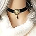 Lace Living Fashion Sexy Retro Black Victorian Cameo Pearl Bead Velvet Choker Necklace
