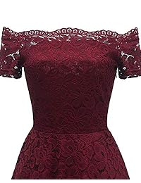 Bright Deer vestido de fiesta de graduación de encaje con estampado de vieiras y hombros descubiertos