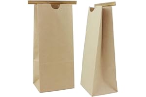 AWE PACKAGE AwePackage 1 lbs(16 oz) Kraft Paper Grease Resistant Tin Tie Bag (100) (100, 1 LB (16 oz))