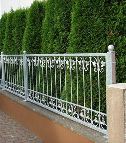 Schmiedeeisen Zaun Zäune Eisen Gartenzaun Metall Monaco-Z60/200 Feuer Verzinkt Zaunelement gerade 60 cm hoch 200 cm lang – Bild 7