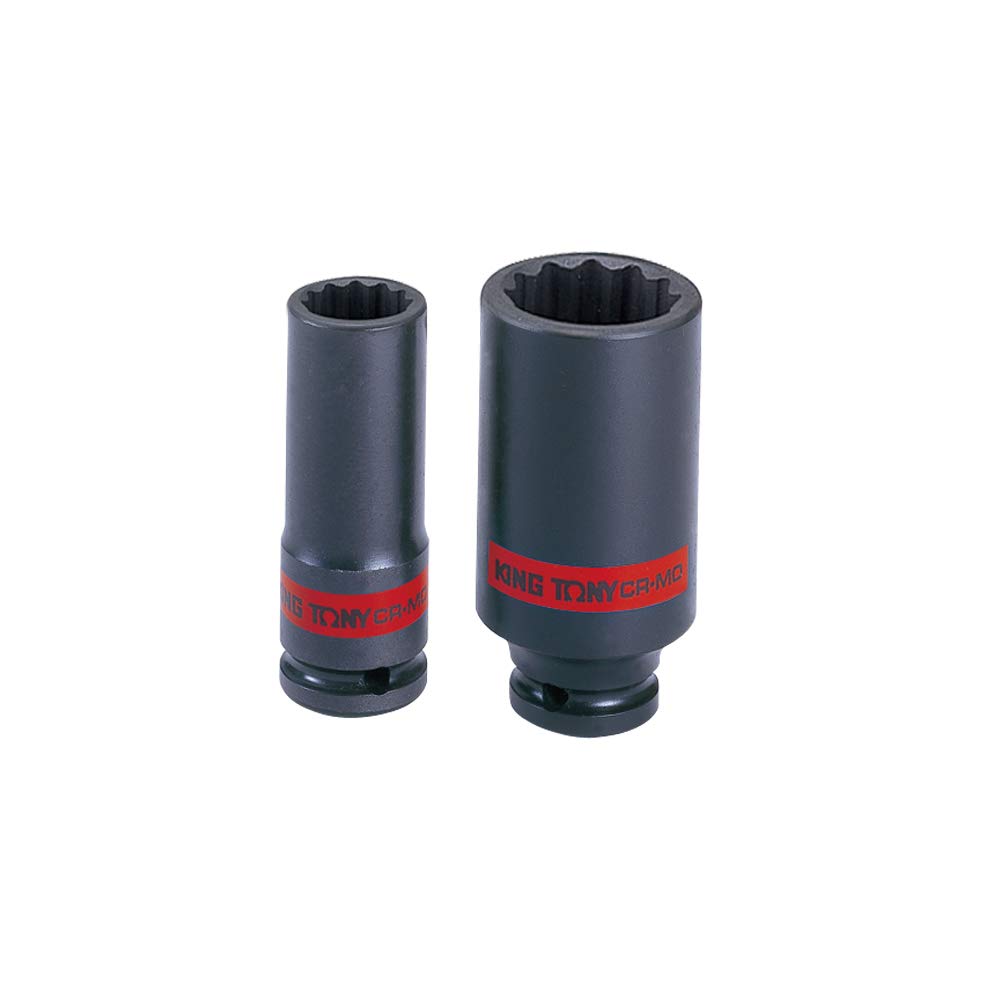 KING TONY 443040S Alloy Steel Deep Impact Socket, 1/2-inch Drive, 12 Point, 1-1/4-inch Size, 46 mm Diameter, 80 mm Length