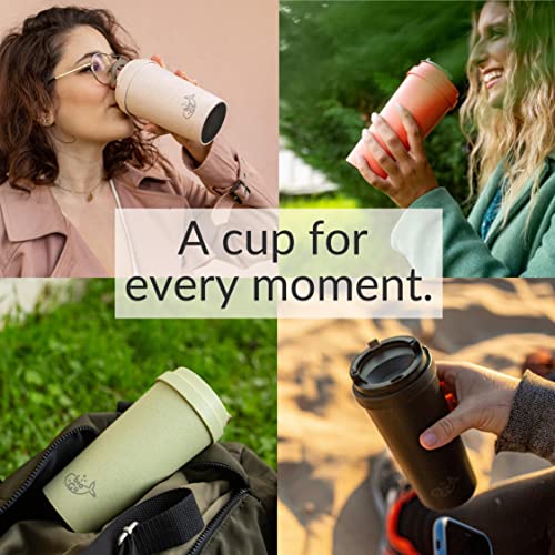 bioGo Reusable Coffee Cups with Lids 16 oz To Go Portable Coffee Cup