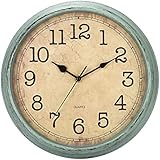 HYLANDA 12 Inch Vintage/Retro Wall Clock, Silent Non-Ticking Quartz Decorative Wall Clocks Battery Operated with Large Numbers&HD Glass Easy to Read for Kitchen/Living Room/Bathroom/Bedroom/Office