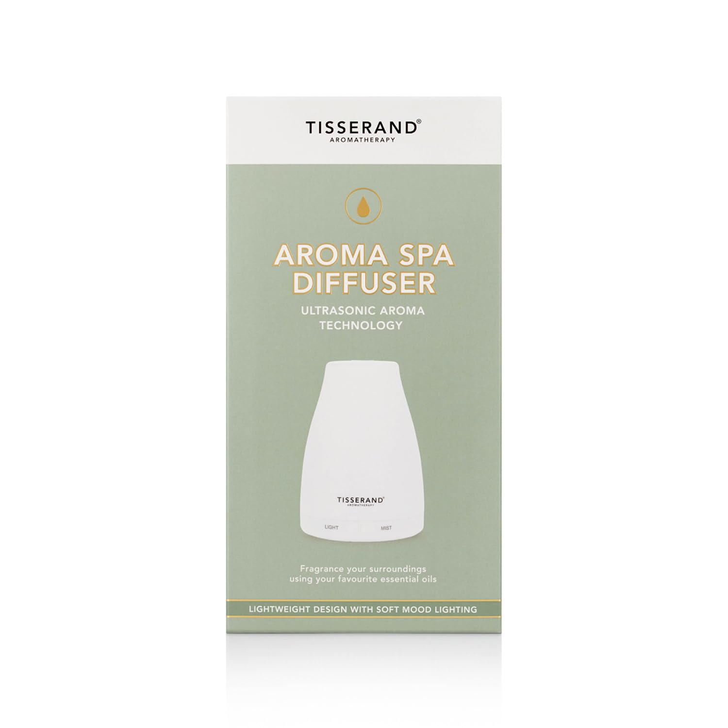 Tisserand - Aroma Spa Diffuser - Elegant Ultrasonic Aromatherapy Oil Diffuser with Lighting Control - 100ml Capacity Essential Oil Diffuser