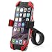 Pro-Grip Bicycle Mount Secure Phone Holder / Cradle for Smartphones, Apple iPhone 6, 6 Plus, 6S, 5, 5S, 5C, Samsung Galaxy S3, S4, S5, S6, Note 3, Note 4, GPS Holder (Black + Red) By Foxx Electronics