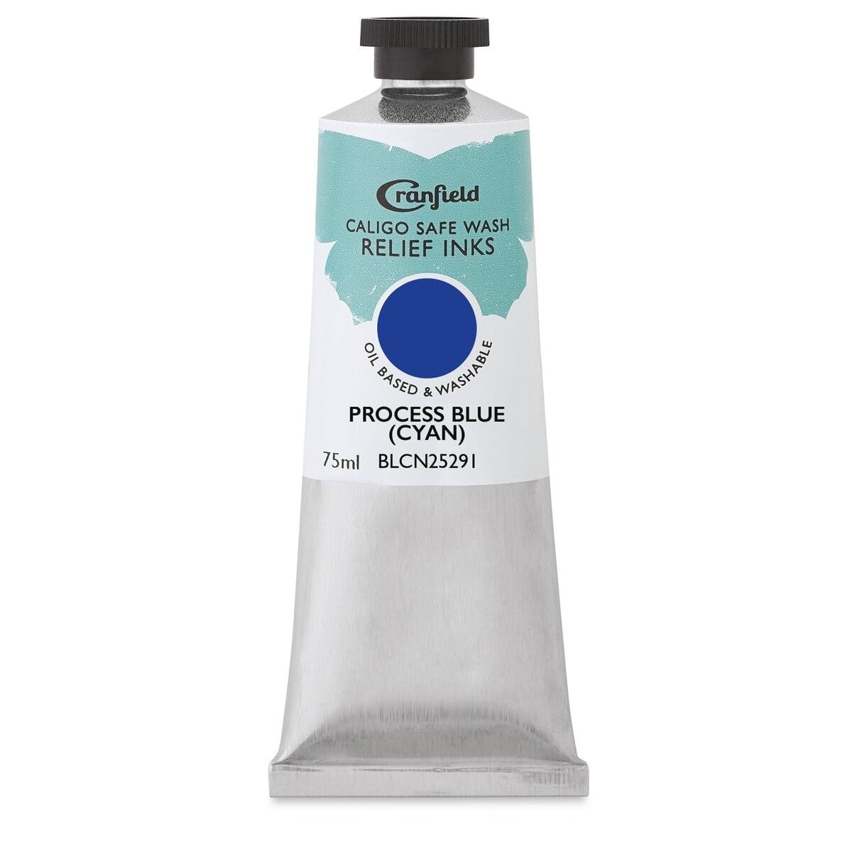 CALIGO Cranfield Caligo Safe Wash Relief Ink, Process Blue, 75ml Tube, Oil-Based, Artist Quality, Non-Toxic Printmaking Ink