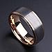 King Will Duo 8mm 10mm Men's Titanium/Tungsten Carbide Rose Gold Wedding Ring High Polish