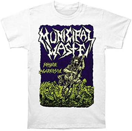 Municipal Waste Men's Massive Aggressive On White T-Shirt White