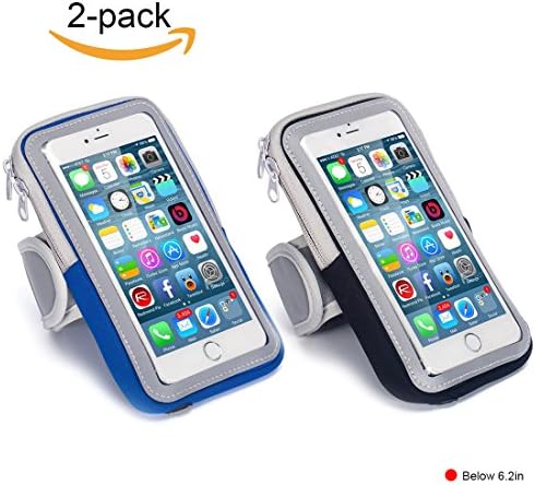 Lulutus Outdoor Sports Armband Casual Arm Package Bag Cell Phone Holder for Running Gym Wrist Bag for iphone7P/6sP,Samsung Galaxy S8/S7/S6,iphone7/iphone6s,Large,Black&Blue