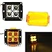 iJDMTOY LED Pod Light Fog Lamp Compatible With 2010-14 Ford SVT Raptor, Includes (4) 20W High Power Xenon White LED Cubes, (2) Amber Lens, Foglight Location Mounting Brackets & On/Off Switch Wiring