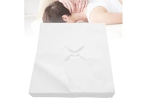 JUSTDOLIFE Disposable Massage Face Cradle Covers, Pack of 400, Ultra-Comfortable Non-Woven Cloth with Nose Slit for Massage Tables and Headrests, 19.7 x 15.7 Inches