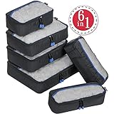 Travel Packing Cubes 6 Set, 4 Various Sizes Packing Organizers for Backpack - ZOMAKE Travel Accessories