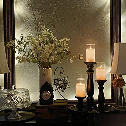 5plots 3" x 6" Ivory Flickering Flameless Candles with Clear Shell