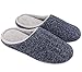 HomeIdeas Men's Cashmere Knitted Anti-slip House Slippers, Spring Summer Breathable Indoor Shoes