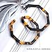 Enameljewelries Hoop Earrings Statement Acrylic Lucite Resin Round Circle Hoop Earrings with 925 Sterling Silver Post Bohemian Tortoise Shell Earrings for Women