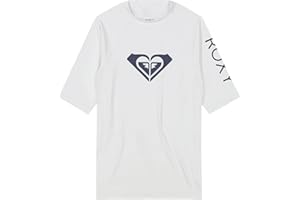 Roxy Girls Short Sleeve Whole Hearted Rashguard Shirt, UPF 50+ Sun Protection, Quick Dry