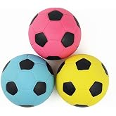 Pawdoer Squeaky Dog Ball, Soft Latex Rubber Squeaky Dog Toys for Small Dogs Puppies, Cute Bounce Squeak Toys Play Fetch Soccer Ball