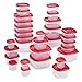 Rubbermaid Easy Find Lids Food Storage and Organization Containers, Set of 30 (60 Pieces Total), Racer Red