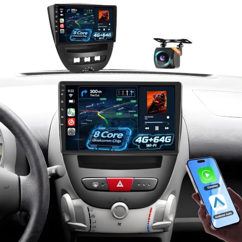 Qualcomm 8Core 4+64G Radio para Peugeot 107 Citroen C1 Toyota Aygo2004-2014