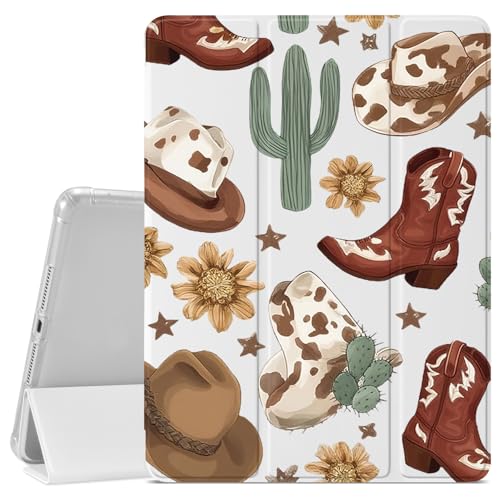 VibrantFruitique Retro Western Cowboy Case for iPad Pro 13-inch (M5/M4) 2025/2024 Cow Print Boot Hat Case,Pencil Holder & Clear Soft TPU Back & Trifold Stand Cover for Women Girls at Amazon