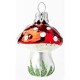Christmas Glass Ornament Lucky Mushroom for Gift, Little Ornaments Mini Redcap Toadstool for Christmas Tree Decor - by Polish Gallery