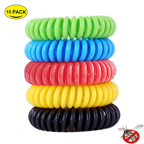 I-pure items 10 Pack Mosquito Repellent Bracelets - Natural Insect Bug Repellent Bands,Waterproof Non-Toxic Safe For Kids,Indoor Outdoor Protection,Protection Up To 350 Hours