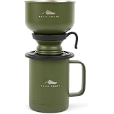 FERN TRAIL Pour over coffee maker, 12 oz insulated mug with lid, stainless steel reusable coffee filter, BPA-Free, green