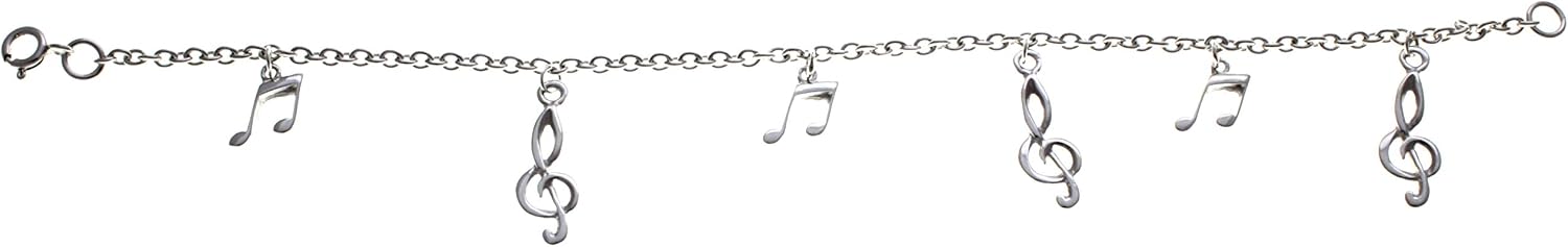 Sterling Silver Treble Clefs & Semi Quaver Bracelet and Jewellery Gift Box, 18 cm - Image 5