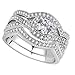 FlameReflection Stainless Steel Women's Infinity Wedding Ring Set Halo Round CZ Cubic Zirconia Engagement Ring Bridal Jewelry Sets Triple Rings Set Eternity (Choice of Matching Stud Earrings)