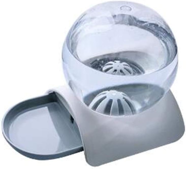QWERBAN Pet Cat Dog Feeder Fountain Bubble Automatic Cats Water Fountain Large Drinking Bowl For Cat Pets Water Dispenser No Electricity (Color : Grey)