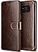 Galaxy S8 Plus Case :: VRS X Lumion :: Drop Protection Cover :: Classy Slim Leather Wallet:: ID Credit Card Slot Holder for Samsung Galaxy S8 Plus (Layered Dandy - Brown)