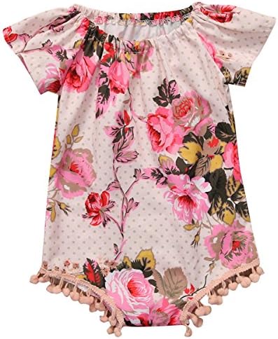 Heryshey Newborn Infant Baby Girls' Clothes Floral Tassel Flower Romper Jumpsuit Playsuit Outfits Sunsuit (18-24month)