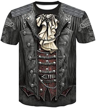 Men's 3D Printed Funny Round Neck Short Sleeves Fashion T Shirt Tee Blouse Athletic Garments Casual Clothes